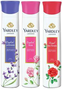 Yardley London English Lavender+English Rose+Red Roses Deodorant Spray  -  For Women