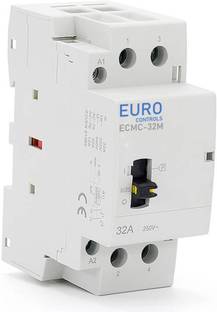 EURO 32Amps 2pole Modular Power Contactor with Manual Override - Din Mount - Low noise switching - AC Volts 2 20 A Two Way Electrical Switch