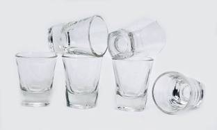 tyche enterprise (Pack of 6) Shot Glass set - Ideal for Vodka, Whisky - Heavy Base, 60 ml Glass Set Shot Glass