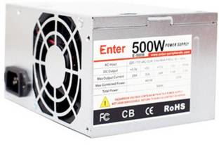 Enter Computer Power Supply 500w Model No. E-500F 500 Watts Computer PSU with 2 SATA Cables