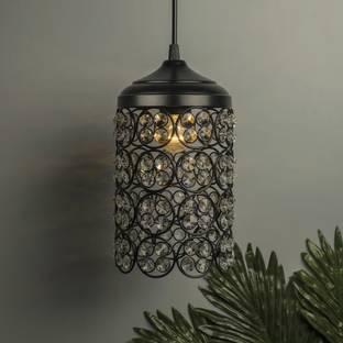 Homesake Matt Black Quad Crystal Hanging Cylinder Light, Ceiling Light, Nordic E27 Pendant, Large Pendant Lamp Ceiling Lamp