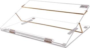 RASPER 2 Compartments Clear Acrylic Writing Desk Acrylic Table Top Elevator with Adjustable Height (Standard Size 21x15 Inches) Extra Heavy Quality 10MM with 1 Year Warranty