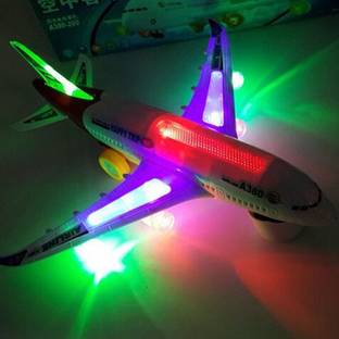 SALEOFF Musical AeroPlane Airbus Bump & Go Action Toy with Sound & Light-403