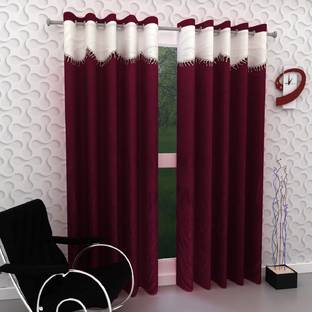 New panipat textile zone 152.4 cm (5 ft) Polyester Semi Transparent Window Curtain (Pack Of 2)