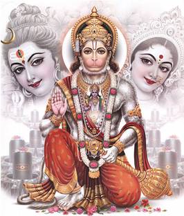 Poster N frame Hanuman UV Textured Decorative Art Print Premium Quality Wall Poster un framed (12 inch X 18 inch, Rolled) Paper Print