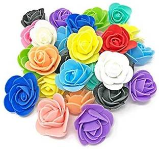 devine MULTICOLOR FOAM FLOWER (SINGLE FLOWER SIZE 3 cm) Multicolor Rose Artificial Flower