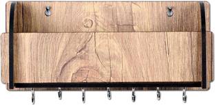 SEHAZ ARTWORKS Long_Pocket_Shelf-WT-Wall_Shelves Wooden Wall Shelf