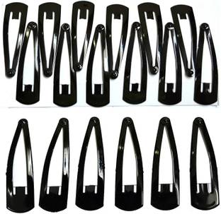 KHATRI Use Black Metal Triangular Tic Tac Hair Clips for Girls and Women (Combo of 12 long & 25 short Clips) Tic Tac Clip