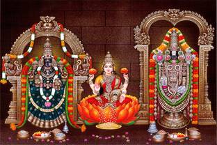 Poster N frame Tirupati Balaji (Venkateswara Swamy) UV Textured Decorative Art Print Premium Quality Wall Poster un framed (Rolled) Paper Print
