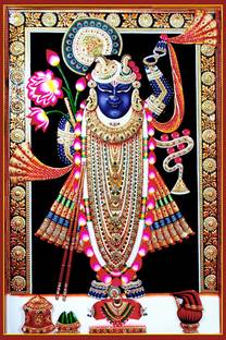Poster N frame Shrinathji Nathdwara UV Textured Decorative Art Print Premium Quality Wall Poster un framed (Rolled) Paper Print
