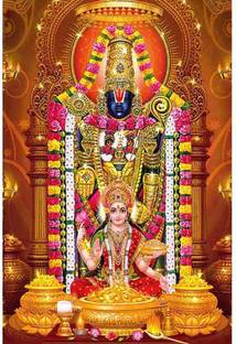 Poster N frame Tirupati Balaji (Venkateswara Swamy) UV Textured Decorative Art Print Premium Quality Wall Poster un framed (Rolled) Paper Print
