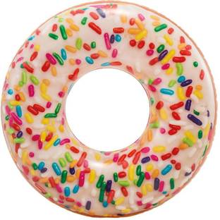 INTEX SWIMMING INFLATABLE RAINBOW SPRINKLE DONUT RING/ TUBE FOR KIDS & ADULTS. Swim Floatation Belt