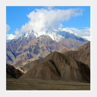 Wall Poster Mountains landscape Square Prints Artist Seema Hooda Wall Poster Print on Art Paper 13x19 Inches Paper Print