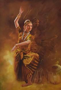 Painting of Kathak Digital Art Wall Poster Print on Art Paper 13x19 Inches Paper Print