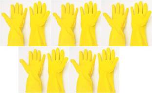 MIDAS Surf Industrial Flocklined Non-Slip Grip Kitchen ,Waterproof Household Glove, Dishwashing Glove-5 pairs Latex  Safety Gloves