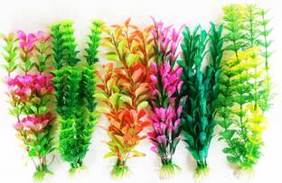 TAIYO COLOURFUL AQUARIUM - New Artificial / Plastic Plant for Decoration - 10" Size - 6 Pieces Aquarium Plant Anchor