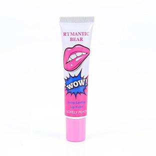 ROMANTIC BEAR Women Make Up Tint WOW Long Lasting Tint Lip Peel Off Lipstick Full lips Lip Gloss - LOVELY PEACH