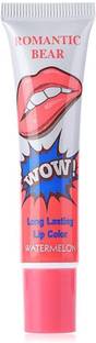 ROMANTIC BEAR Women Make Up Tint WOW Long Lasting Tint Lip Peel Off Lipstick Full lips Lip Gloss - WATER MELON