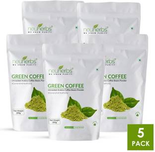 Neuherbs Organic Green Coffee Beans Powder for Weight Loss (Pack of 5) Instant Coffee