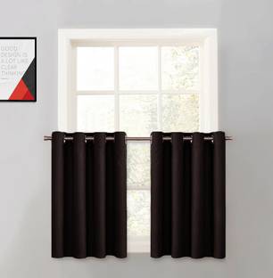 JUPON 91.44 cm (3 ft) Window Silk Semi Transparent Curtain Single Curtain