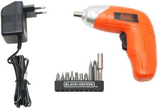 Black & Decker KC3610-IN 3.6V NiCd Cordless Screw Driver Kit (10- Accessories included) Screwdriver Bit Set