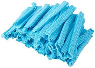 Snazzynest Stretchable Blue shower Caps/Cooking Caps (100 Pieces)