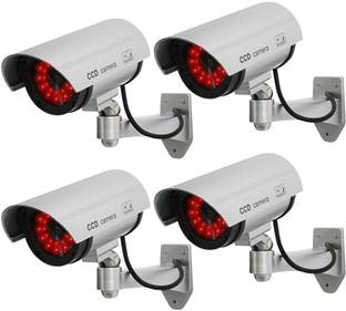 SUKHAD Realistic Look Dummy Security CCTV Bullet Camera with LED Light Indication(Pack Of 4 ) Security Camera