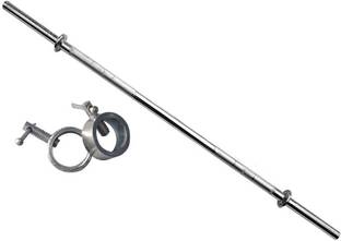 Dinetic 3 ft. Straight Rod with 2 Steel Locks Weight Lifting Bar