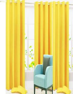 good luck textile 214 cm (7 ft) Door Polyester Semi Transparent Curtain (Pack Of 3)