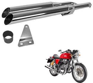 Dhe Best Double Barrel Full Chrome Empty Royal Enfield Continental GT Full Exhaust System
