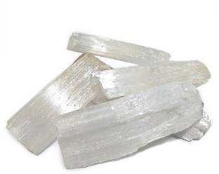 REIKI CRYSTAL PRODUCTS Natural Selenite Rough - Raw Stone for Reiki Healing and Vastu Correction, Protection, Peace, Angels, Skeleton System and Increase Creativity, 100 Grams Raw Rough Stones Regular Rectangular Crystal Stone