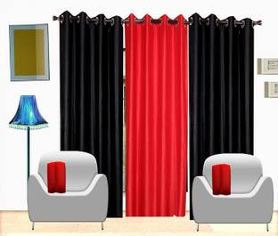 Soulful Creations 272 cm (9 ft) Polyester Room Darkening Long Door Curtain (Pack Of 3)