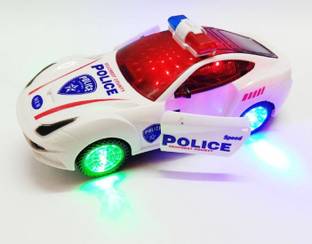 Aparnas Battery operated car kids MUSICAL toy AND ROTATION 3D POLICE CAR FOR KIDS Bump and Go 3D Lights Police Car with Sound and Wheels with Light for kids (Multicolor)