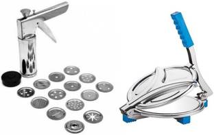 Rotek combo of Premium Puri Machine Press with 15 Jalis and Puri/Roti Roti and Khakra Maker