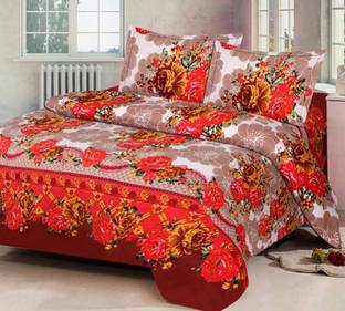 Shree Shyam Polycotton Double Flat 144 TC Striped Bedsheet