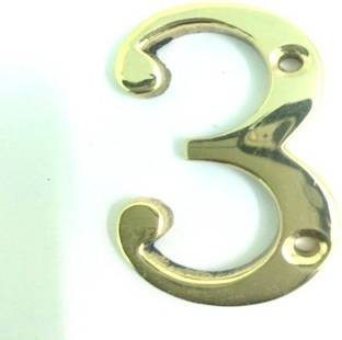 Robin Export Company 2 Inch Brass Number 3 Sign