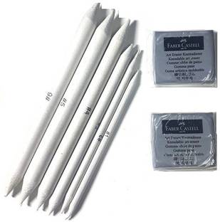 FABER-CASTELL KNEADABLE ERASER + BLENDER SET PACK OF 8