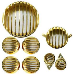 Golden Fox Brass Head light grill for Classic 350, Classic 500 Bike Headlight Grill