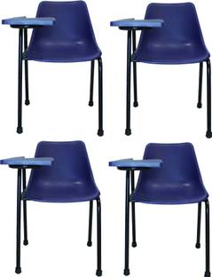 Finch Fox Plastic Student Chair with Writing Pad, Heavy Density Pipe, Anti Skid Buffer (Blue)-Set of 4 NA Study Arm Chair