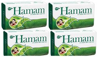 HAMAM Neem Tulsi and Aloevera Soap Bar 100 g - (Pack of 4)