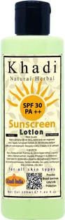 khadi natural herbal Sunscreen - SPF 50 PA++ SPF 30 PA++ Sunscreen Lotion 220 ml