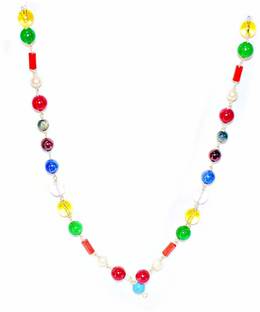 RUDRA DIVINE Navartna mala with Original semi precious gemstones For NavGreh Stone Necklace Set