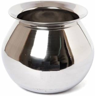 KM Stainless Steel Cooking Pot, 2.25 Litre, Silver Handi 2.25 L
