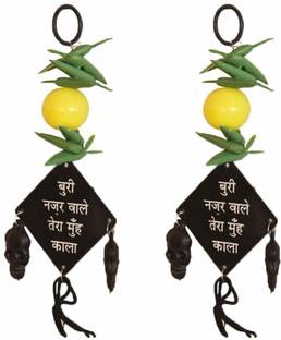 NP Limbu Mirchi Najar Surkasha Kavach Eye Protection (Set Of 2) Decorative Showpiece  -  20 cm