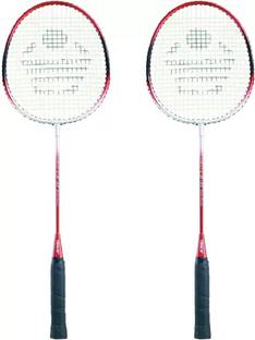 COSCO CB-85 Rackets Pair (Strung Badminton Recquet) Red & Grey Red, Grey Strung Badminton Racquet