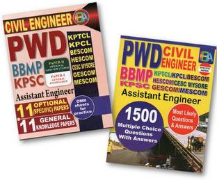 PWD Civil Engineer (BBMP, KPTCL, KPCl, KPSC, BESCOM, HESCOM, CESC Mysore, GESCOM, MESCOM) - Previous & Model Question Papers With Answers - Set Of 2 Books