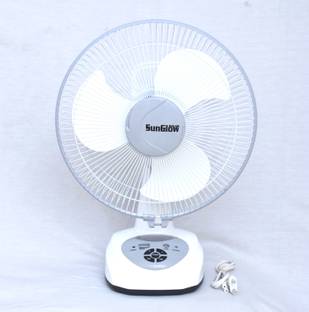 Sun Glow Solar 12'' Inch AC/DC RECHARGEABLE With LIGHT & Timer with 12 Months Warranty 1550 mm Table Fan