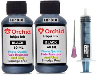 Orchid photo quality ink refill for HP 818 black ink cartridge with instructions Black Ink Bottle