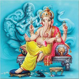 god & god's 60 cm Ganesha Sparkle Digital Picture 2446 Self Adhesive Sticker