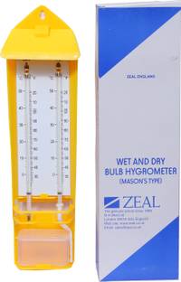 BALRAMA Zeal Wet and Dry Bulb Hygrometer / Psychrometer Mason's Type by ZEAL England P501 C+F PSYCHROMETER -20° to 50°C Wet & Dry Bulb Hygrometer Humidity Temperature Meter Tester Pinless Analog Moisture Measurer